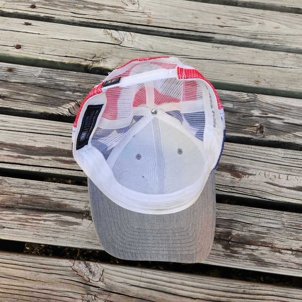 Larson Farms Patriotic Stars & Stripes Summer Hat Snap Back Farm Focused Mens - Picture 4 of 4